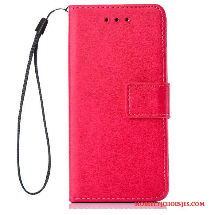 Sony Xperia Z5 Leren Etui Roze Hoesje Telefoon Rood Anti-fall Bescherming Clamshell