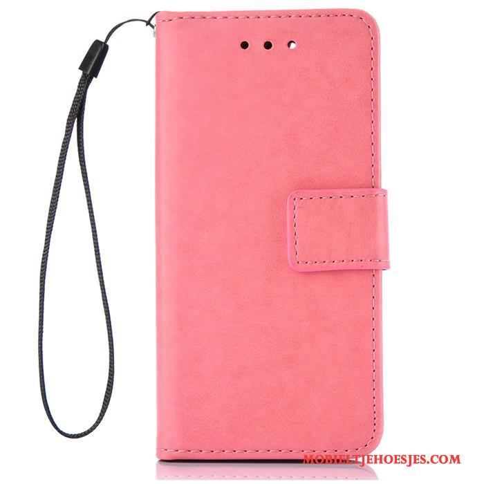 Sony Xperia Z5 Leren Etui Roze Hoesje Telefoon Rood Anti-fall Bescherming Clamshell