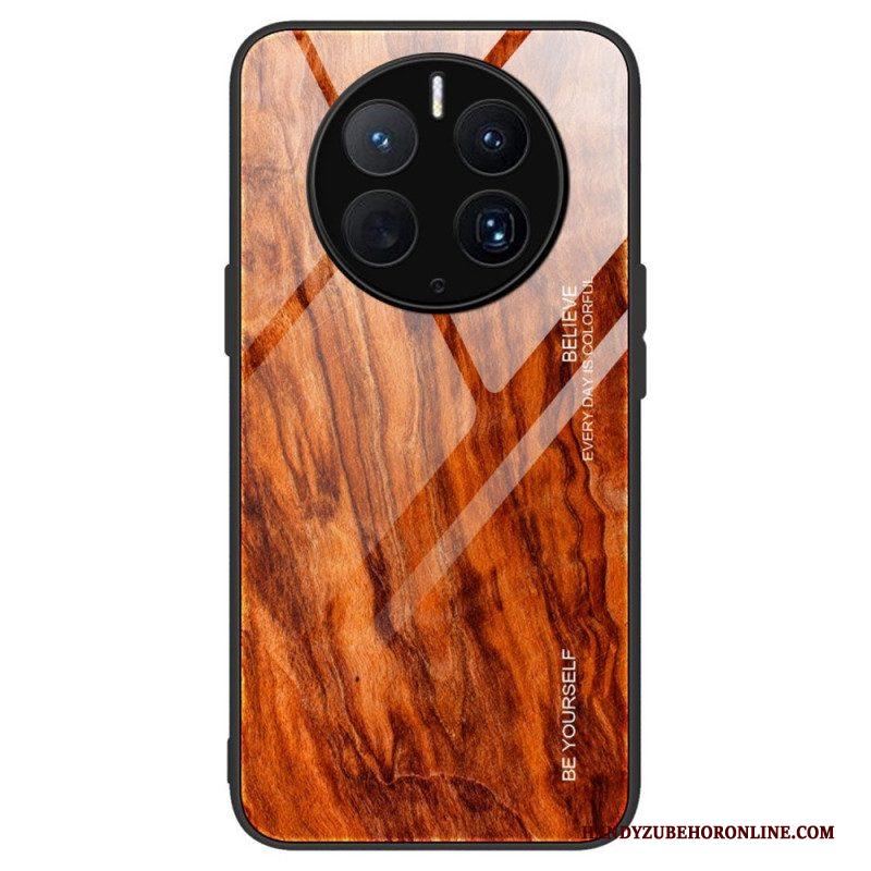 Telefoonhoesje voor Huawei Mate 50 Pro Houtdesign Gehard Glas