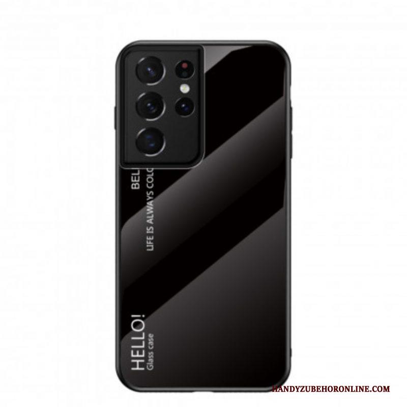 Telefoonhoesje voor Samsung Galaxy S21 Ultra 5G Gehard Glas Hallo