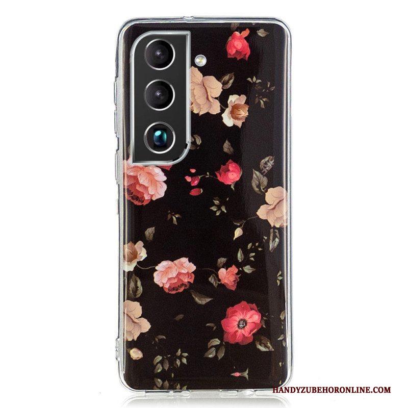 Telefoonhoesje voor Samsung Galaxy S22 5G Fluorescerende Vrijheidsbloemen