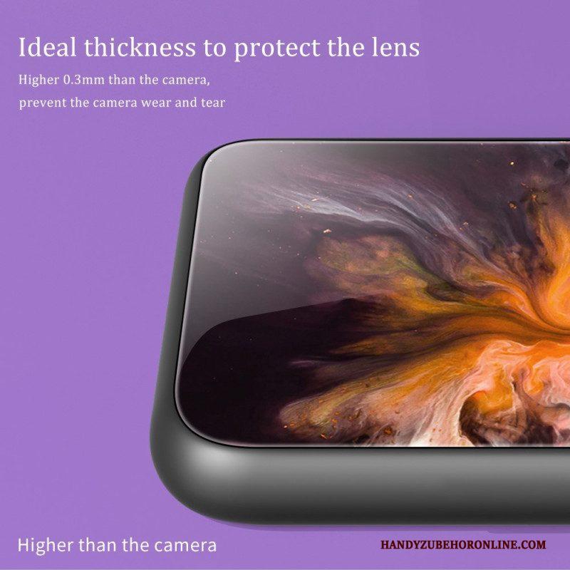 Telefoonhoesje voor Samsung Galaxy S23 Ultra 5G Marmeren Kleuren Gehard Glas