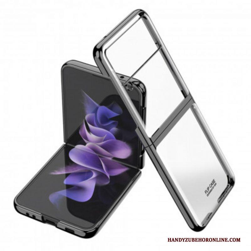 Telefoonhoesje voor Samsung Galaxy Z Flip 3 5G Folio-hoesje Randen In Metalen Stijl