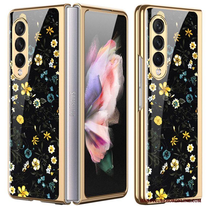 Telefoonhoesje voor Samsung Galaxy Z Fold 3 5G Bloemen Gehard Glas