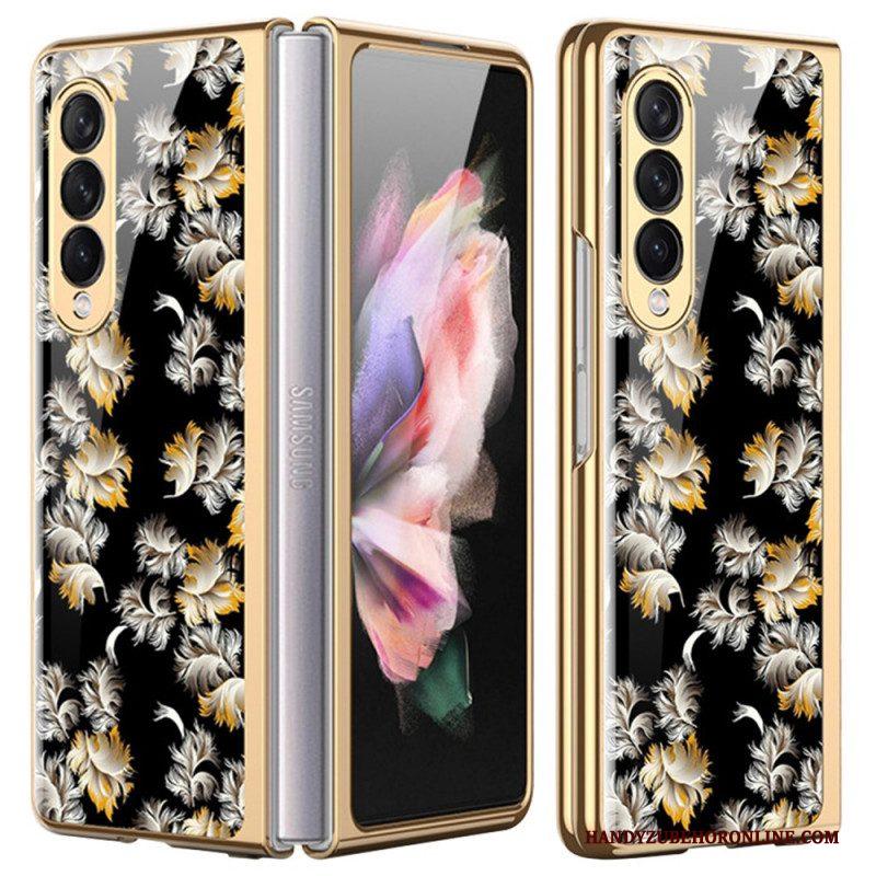 Telefoonhoesje voor Samsung Galaxy Z Fold 3 5G Bloemen Gehard Glas