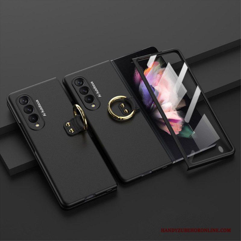 Telefoonhoesje voor Samsung Galaxy Z Fold 3 5G Ringsteun En Screenprotector Gkk