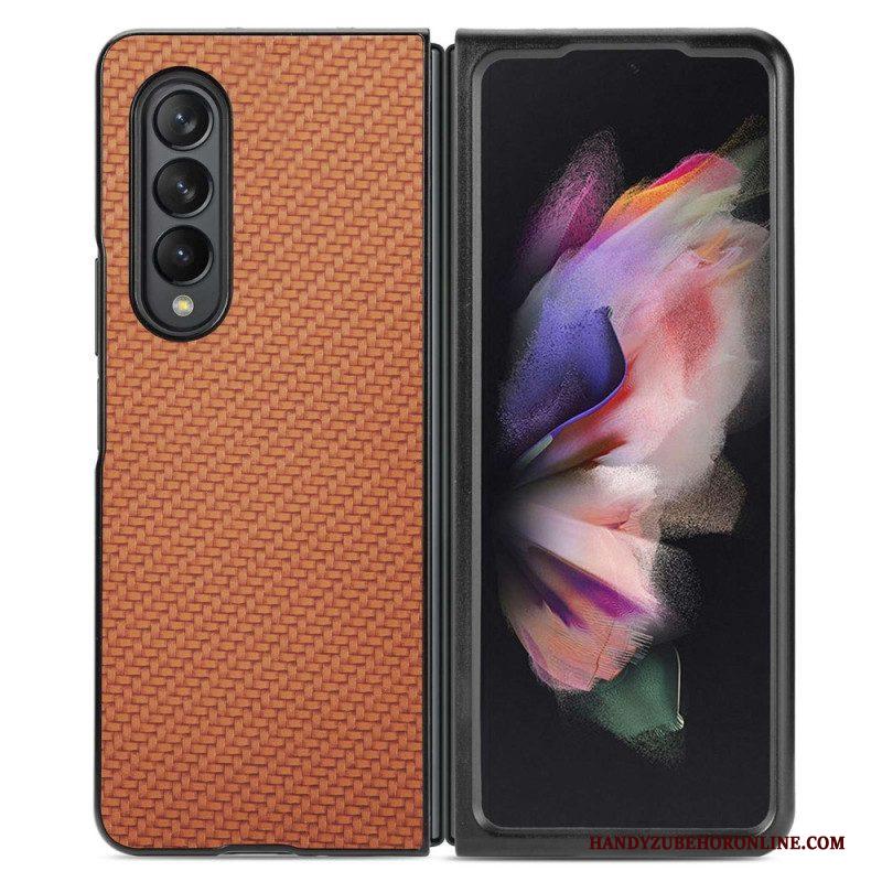 Telefoonhoesje voor Samsung Galaxy Z Fold 4 Koolstofvezel Met Geweven Effect