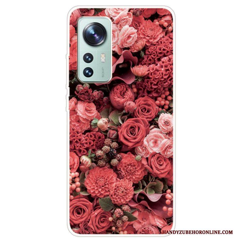 Telefoonhoesje voor Xiaomi 12 / 12X Siliconen Bloemen