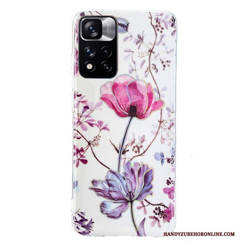 Telefoonhoesje voor Xiaomi Redmi Note 11 Pro Plus 5G Gemarmerde Bloemen