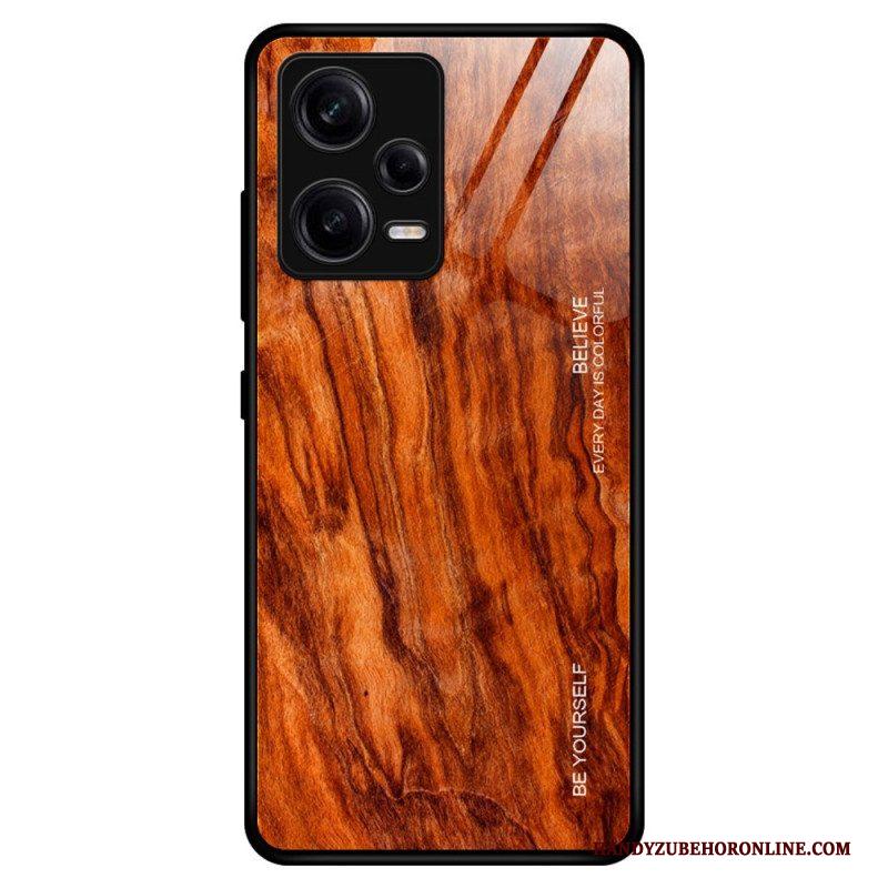 Telefoonhoesje voor Xiaomi Redmi Note 12 Pro Houtdesign Gehard Glas