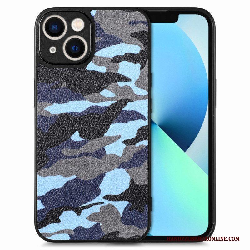 Telefoonhoesje voor iPhone 15 Kunstleer Camouflage