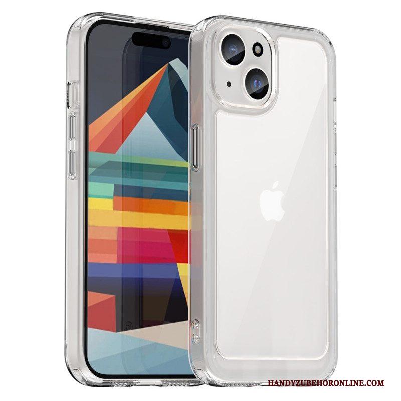 Telefoonhoesje voor iPhone 15 Plus Acryl Achterkant En Siliconen Randen