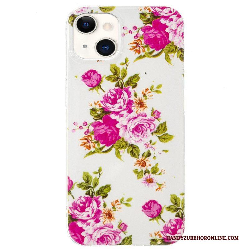 Telefoonhoesje voor iPhone 15 Plus Fluorescerende Bloemen