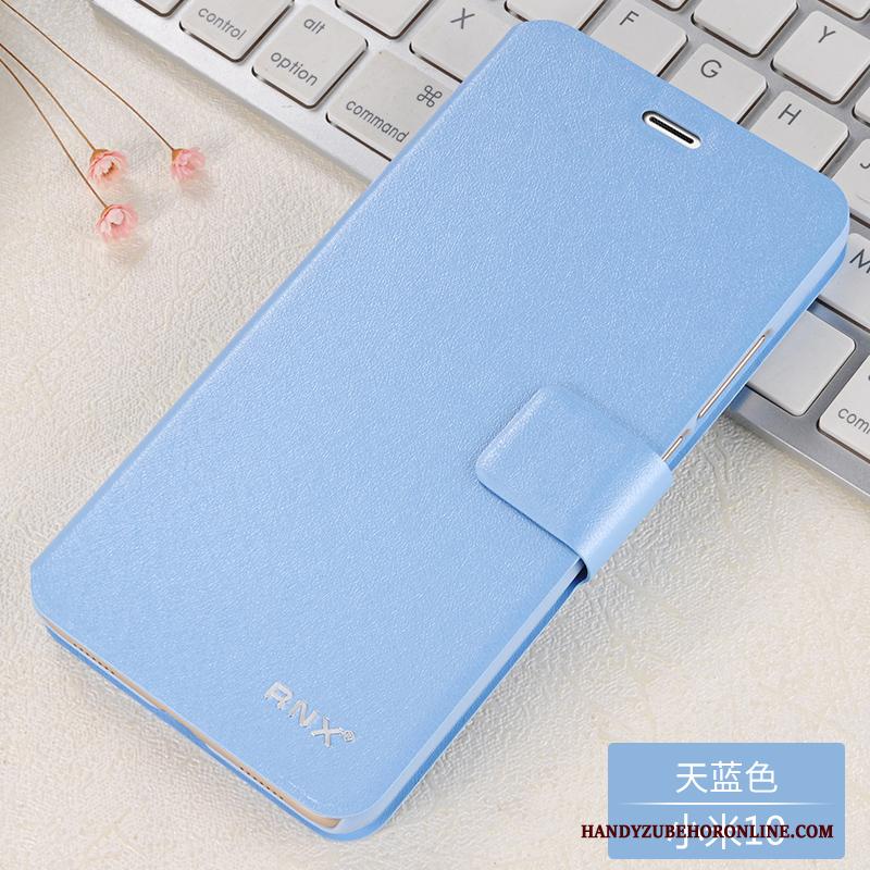 Xiaomi Mi 10 Clamshell Hoesje Telefoon Anti-fall Leren Etui Blauw All Inclusive Mini