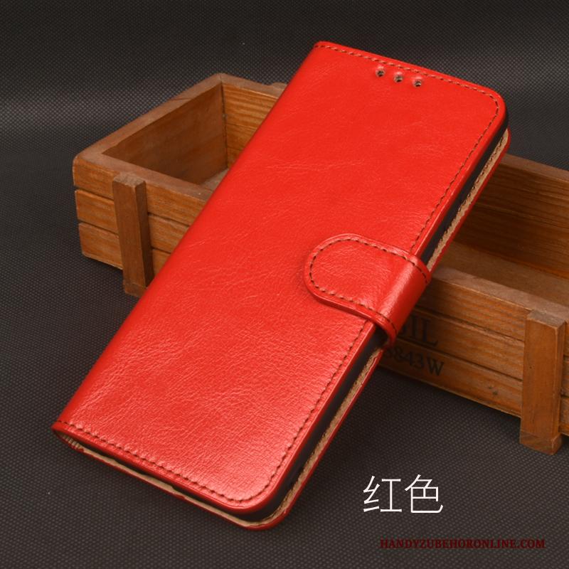 Xiaomi Mi 10 Hoesje Anti-fall Hoes Hanger Leren Etui Mini Echt Leer Magnetisch