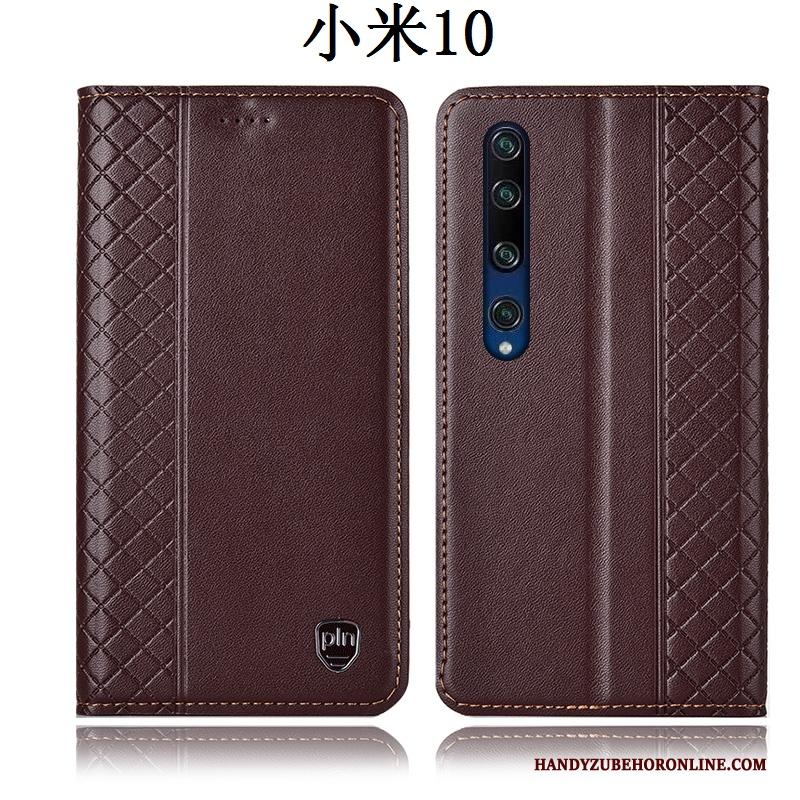 Xiaomi Mi 10 Hoesje Anti-fall Leren Etui Hoes All Inclusive Bescherming Rood Mini