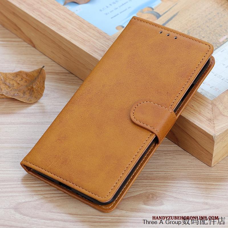 Xiaomi Mi 10 Hoesje Eenvoudige Anti-fall Kaart Leren Etui Bedrijf Vintage Mini