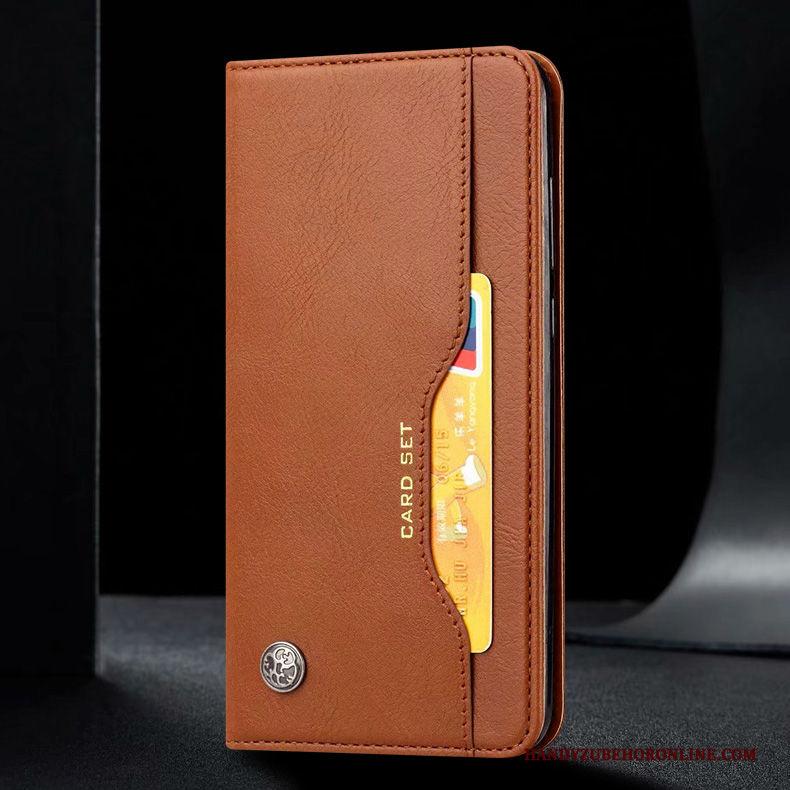 Xiaomi Mi 10 Hoesje Mobiele Telefoon Folio Kaart Zwart Mini Leren Etui Vouw