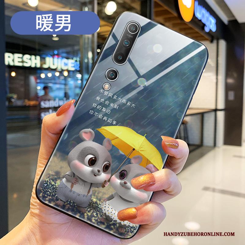 Xiaomi Mi 10 Hoesje Scheppend Gehard Glas Anti-fall Spotprent Siliconen Nieuw Mini