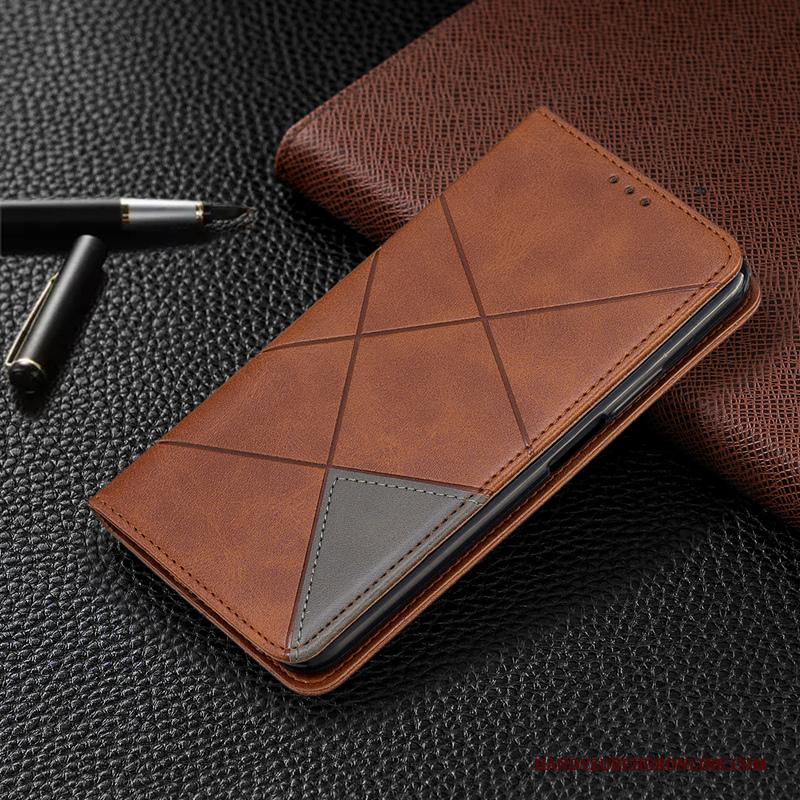 Xiaomi Mi 10 Hoesje Telefoon Automatisch Folio Leren Etui Blauw Mini Bescherming