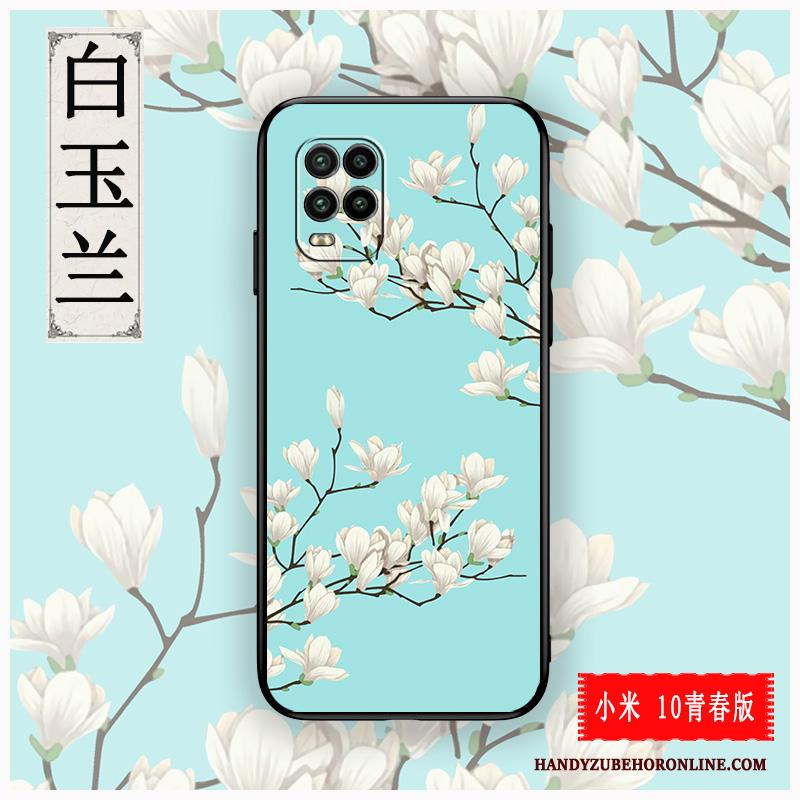 Xiaomi Mi 10 Lite Hoesje Anti-fall Rood Chinese Stijl Reliëf Pas Dun Jeugd