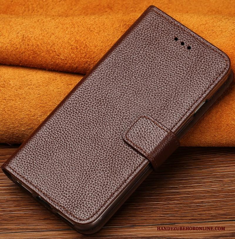 Xiaomi Mi 10 Pro Anti-fall Bescherming Hoesje Mobiele Telefoon Echt Leer Folio Goud