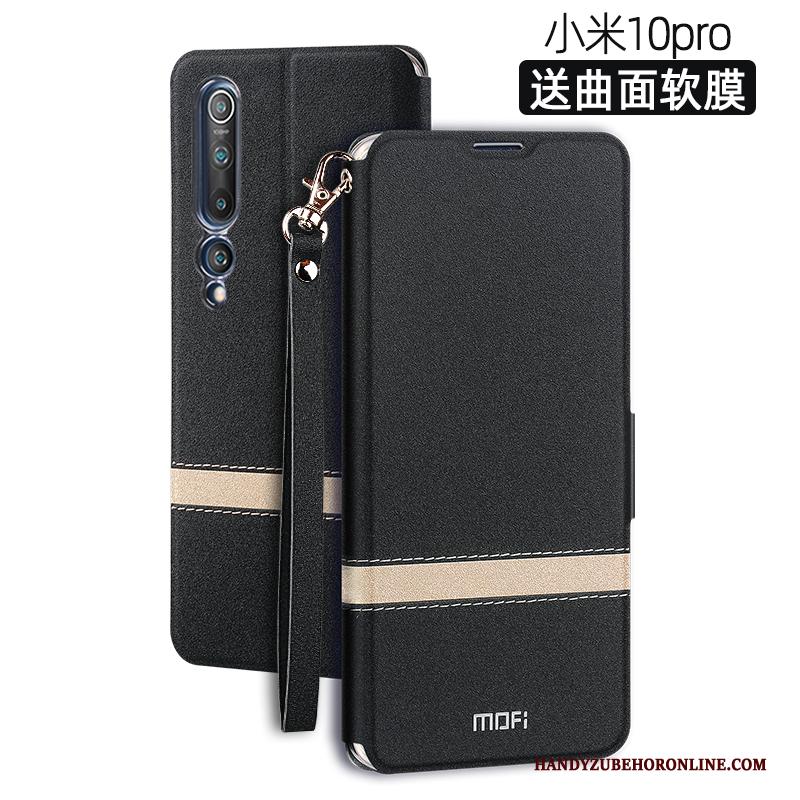 Xiaomi Mi 10 Pro Hoesje Blauw Anti-fall Dun Trend Mini Leren Etui Bescherming