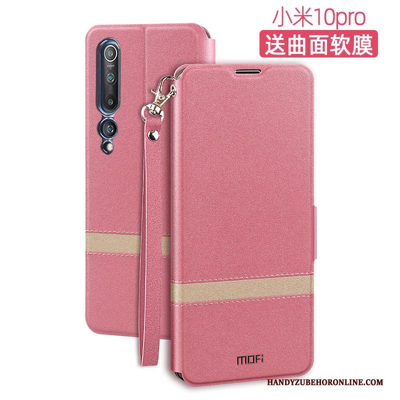 Xiaomi Mi 10 Pro Hoesje Blauw Anti-fall Dun Trend Mini Leren Etui Bescherming