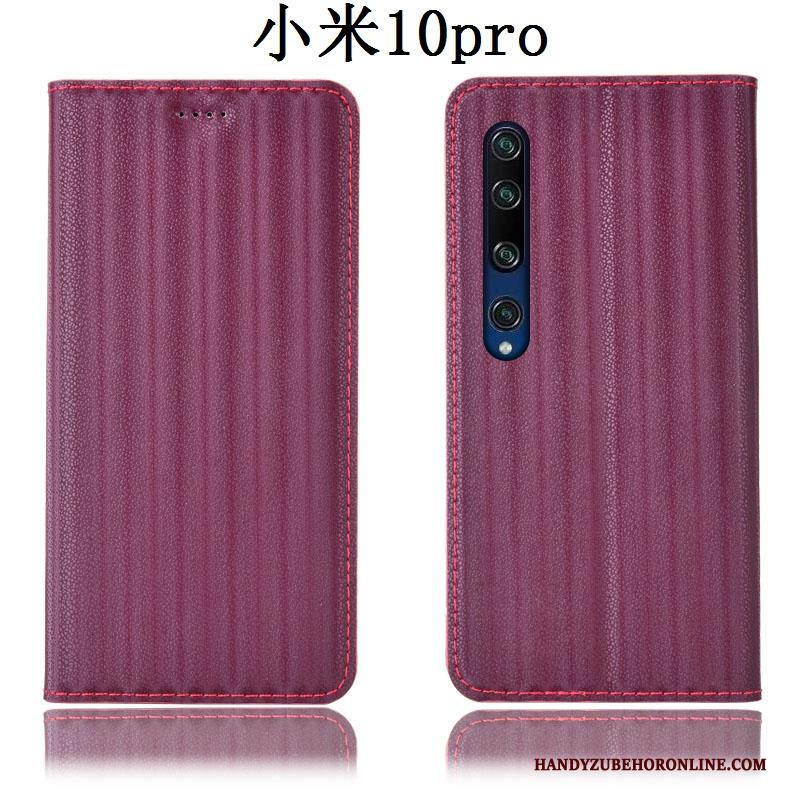 Xiaomi Mi 10 Pro Hoesje Leren Etui Jeugd Blauw Mini Verloop Bescherming Folio