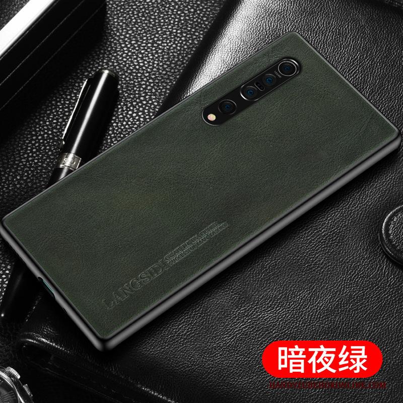 Xiaomi Mi 10 Pro Hoesje Telefoon Koe Persoonlijk Bescherming Rood Leren Etui All Inclusive