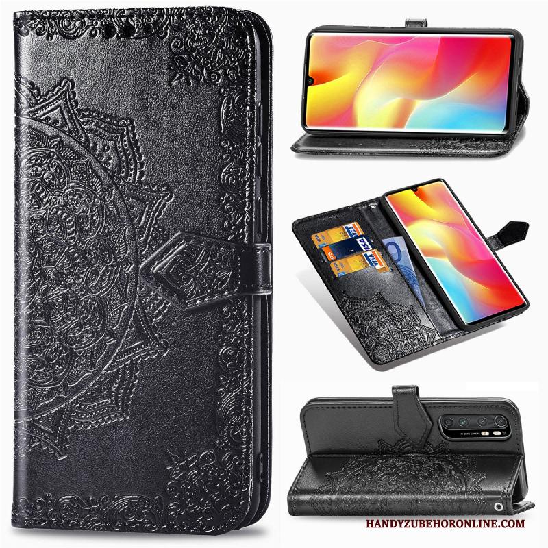 Xiaomi Mi Note 10 Lite Hoesje Telefoon Anti-fall Zwart Clamshell Mini Leren Etui All Inclusive