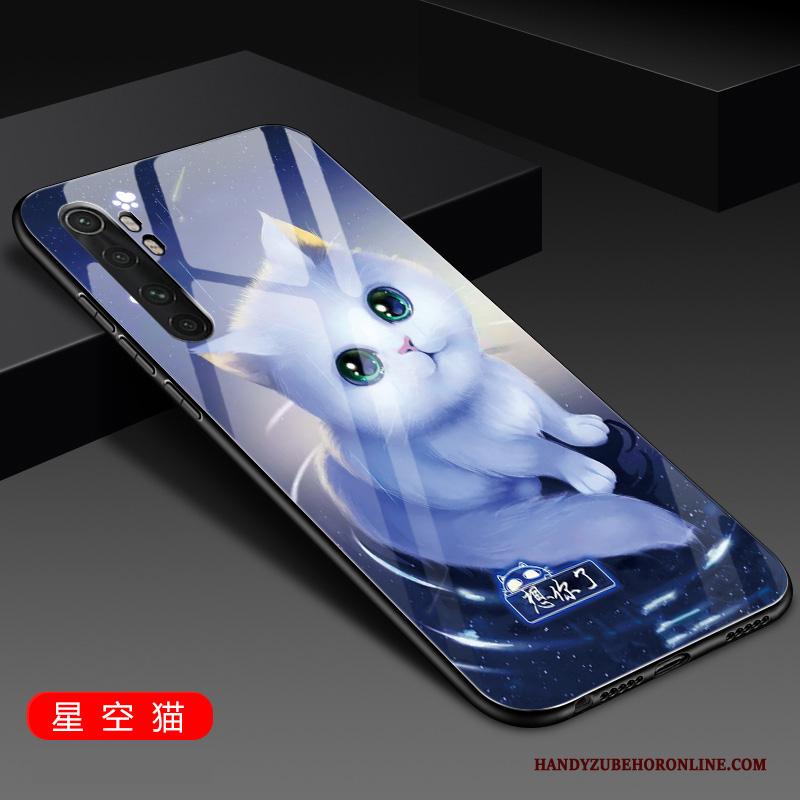 Xiaomi Mi Note 10 Lite Hoesje Telefoon Hard Zwart Glas Zacht Siliconen Anti-fall