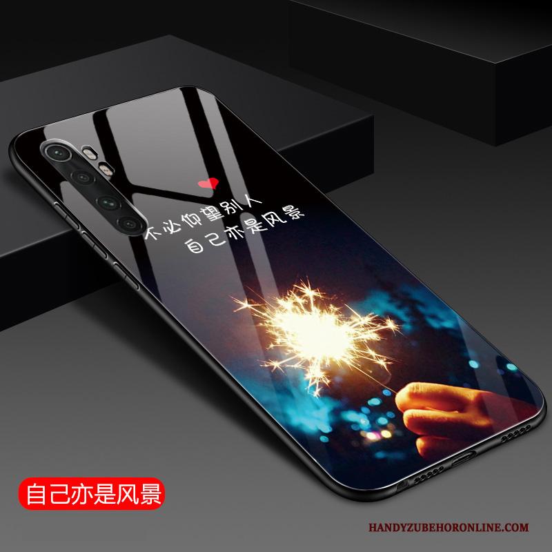 Xiaomi Mi Note 10 Lite Hoesje Telefoon Hard Zwart Glas Zacht Siliconen Anti-fall
