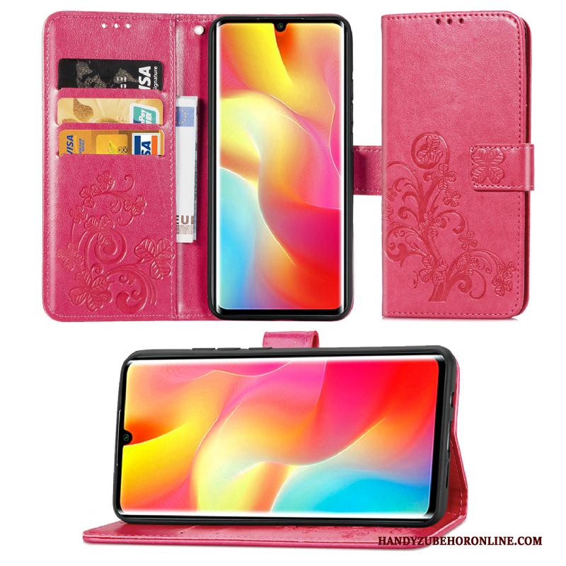 Xiaomi Mi Note 10 Lite Lucky Rood Jeugd Mini Clamshell Leren Etui Hoesje Telefoon