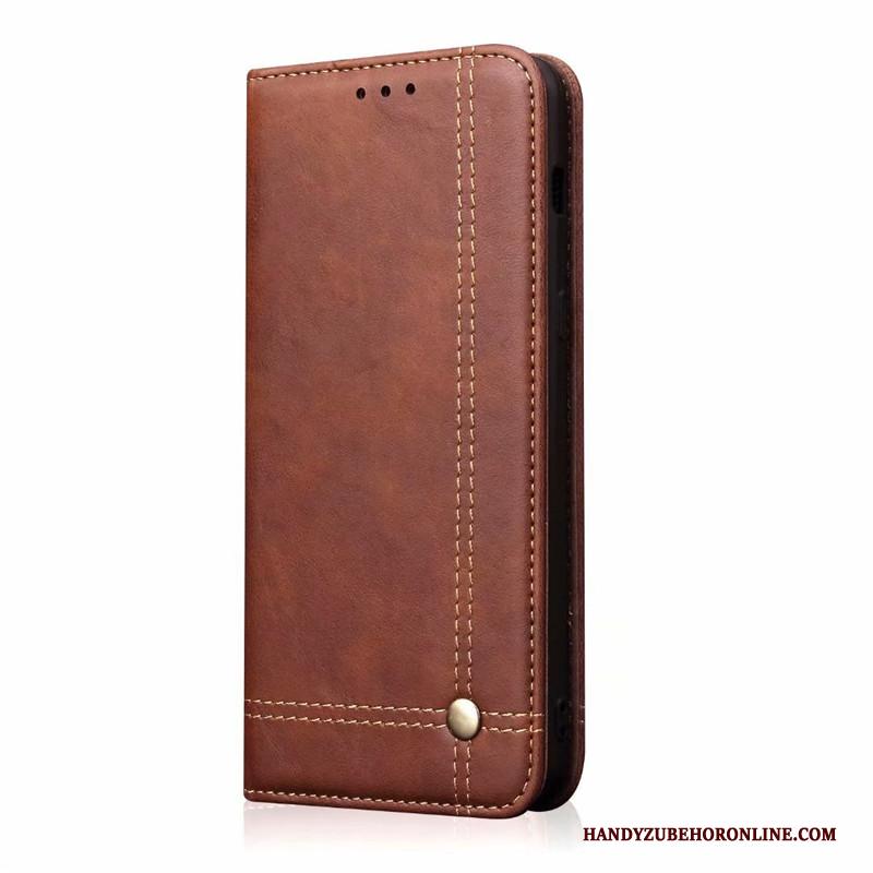 iPhone 11 Anti-fall All Inclusive Vintage Bedrijf Leren Etui Hoesje Telefoon Nieuw