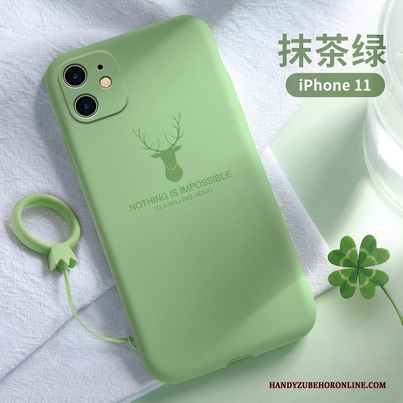 iPhone 11 Anti-fall Hoesje Siliconen Mobiele Telefoon Groen Trendy Merk Telefoon