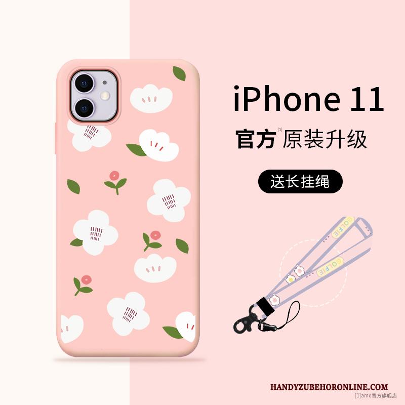 iPhone 11 Hoes Zacht Hoesje Anti-fall Roze Nieuw Siliconen