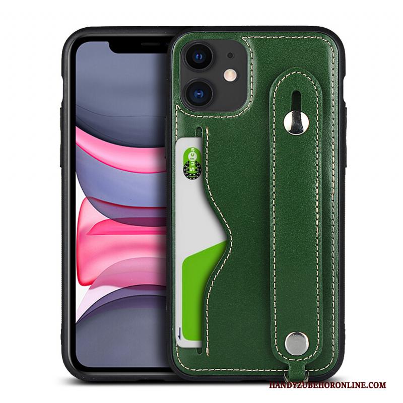 iPhone 11 Hoesje Kwaliteit High End Echt Leer Hanger Groen All Inclusive Anti-fall