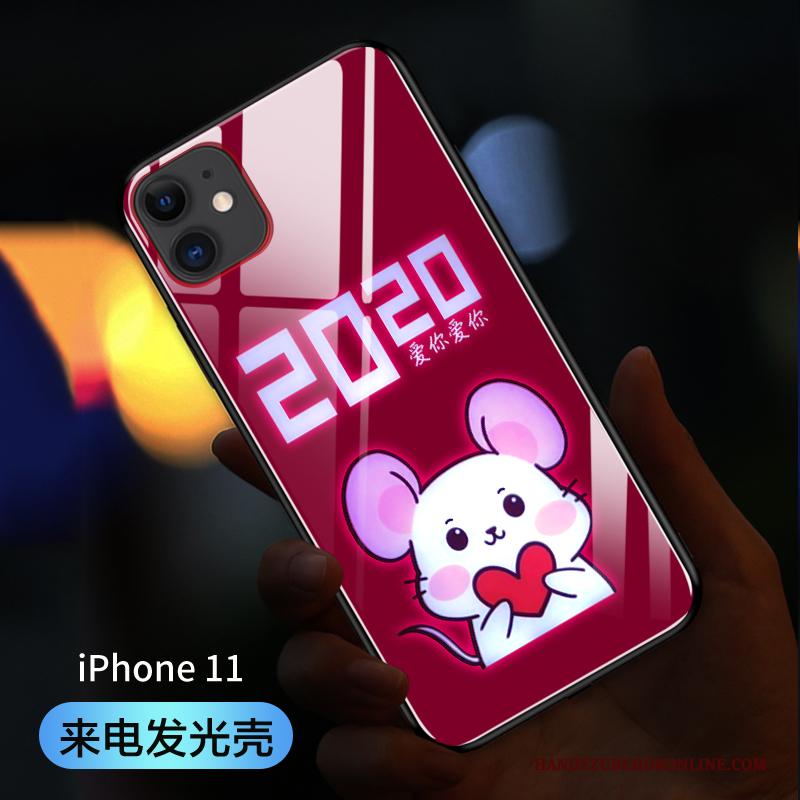 iPhone 11 Hoesje Telefoon Anti-fall Rood Trendy Merk Rat Nieuw Vreugdevol