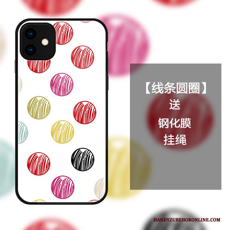 iPhone 11 Mode Liefde Glas Bescherming Hoesje Telefoon Wit Eenvoudige