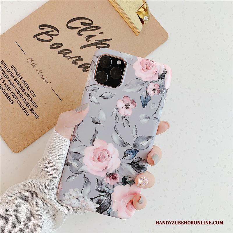 iPhone 11 Pro Bloemen Roze Anti-fall Dun Kunst Hoesje Telefoon Siliconen