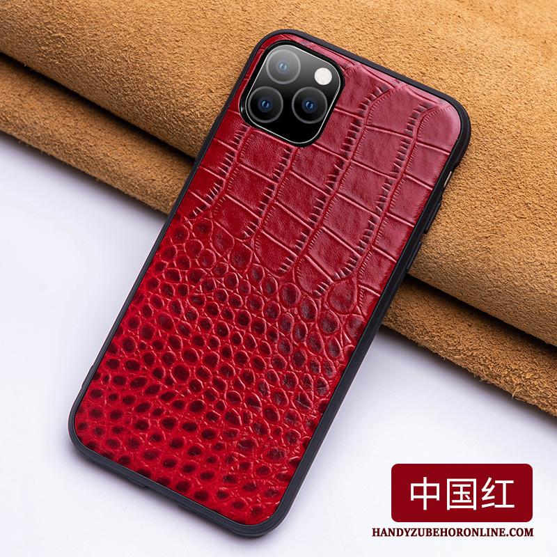 iPhone 11 Pro Echt Leer Rood Leren Etui Hoesje Telefoon Kwaliteit Scheppend