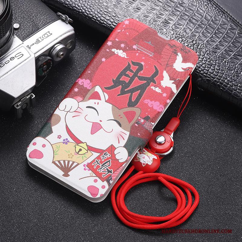 iPhone 11 Pro Hoes Bescherming Hoesje Telefoon Rood Clamshell Leren Etui Siliconen