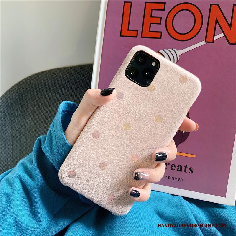 iPhone 11 Pro Hoes Hoesje Telefoon Nieuw Golfpunt Flanel Geel Bescherming