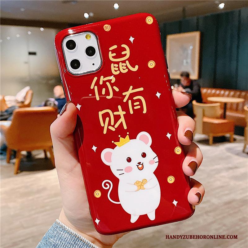 iPhone 11 Pro Hoesje Bescherming Lovers Rood Anti-fall Zacht Spotprent Persoonlijk