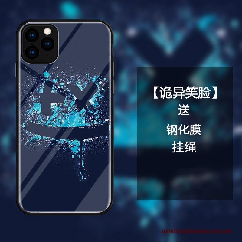 iPhone 11 Pro Hoesje Hoes Anti-fall Trend Letter Blauw Glas Mode