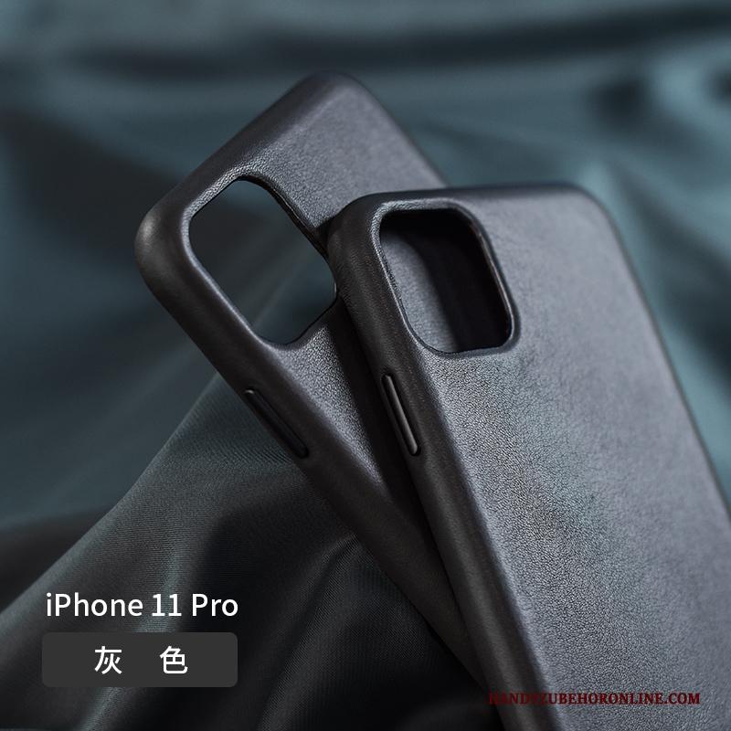 iPhone 11 Pro Hoesje Nieuw Leren Etui Scheppend Echt Leer High End Anti-fall Hoes