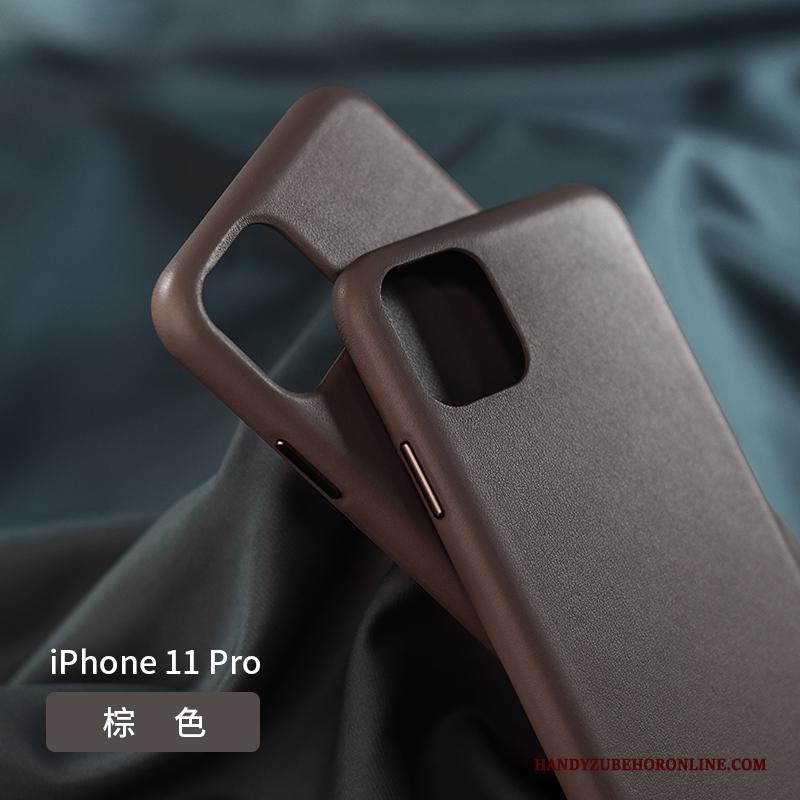 iPhone 11 Pro Hoesje Nieuw Leren Etui Scheppend Echt Leer High End Anti-fall Hoes