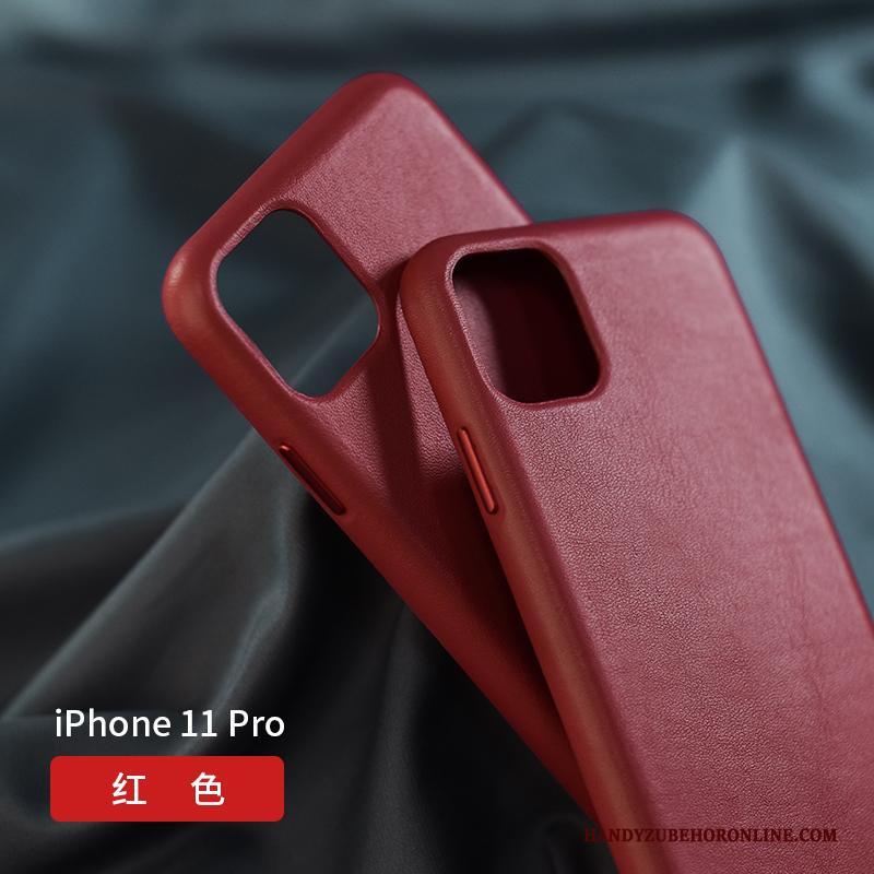 iPhone 11 Pro Hoesje Nieuw Leren Etui Scheppend Echt Leer High End Anti-fall Hoes