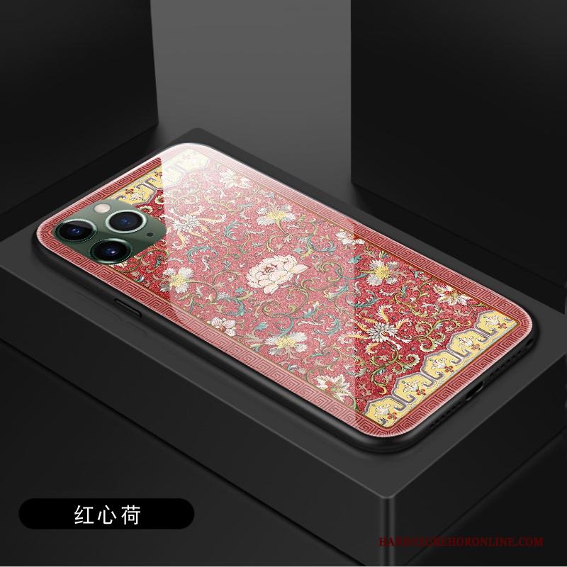 iPhone 11 Pro Hoesje Pas Persoonlijk Bescherming Scheppend Vintage Pioen Bloemen